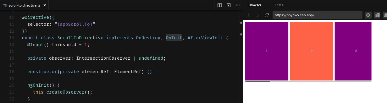 Intersection Observer en Angular: Directivas y ScrollIntoView