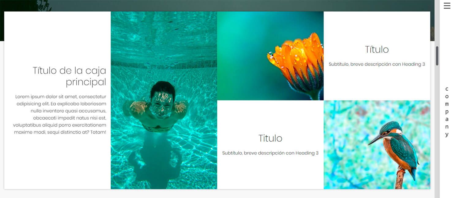 Landing usando Display Grid y Position Sticky